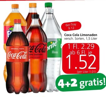 Spar Coca Cola Limonaden versch. Sorten, 1,5 Liter Angebot