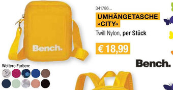 Skribo Bench. UMHÄNGETASCHE >>CITY<< Twill Nylon, per Stück Angebot