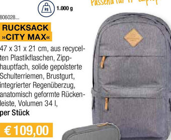 Skribo RUCKSACK >>CITY MAX<< Angebot
