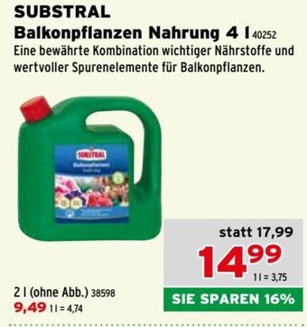 Salzburger Lagerhaus SUBSTRAL Balkonpflanzen Nahrung 4 L Angebot