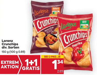 Billa Lorenz Crunchips div. Sorten 150 g Angebot