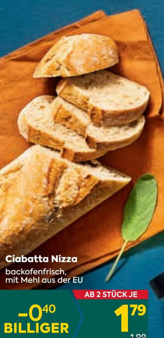 Billa Ciabatta Nizza backofenfrisch, mit Mehl aus der EU Angebot