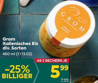 Billa Grom italienisches Eis div. Sorten 460 ml Angebot