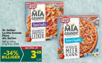 Billa Dr. Oetker La Mia Grande Pizza div. Sorten Angebot