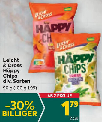 Billa Leicht & Cross Häppy Chips div. Sorten 90 g Angebot