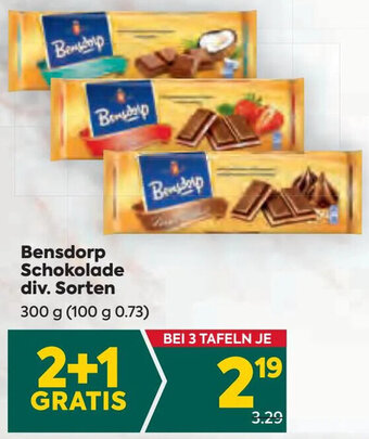 Billa Bensdorp Schokolade div. Sorten 300 g (100 g 0.73) Angebot
