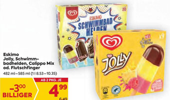 Billa Eskimo Jolly, Schwimm-badhelden, Calippo Mix od. Flutschfinger 482 ml- 585 ml Angebot