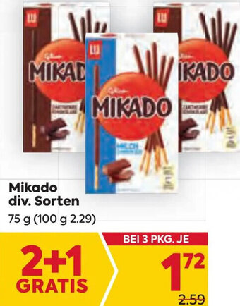 Billa Mikado div. Sorten 75 g Angebot