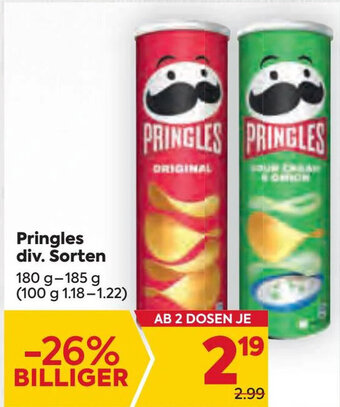 Billa Pringles div. Sorten 180 g- 185 g Angebot