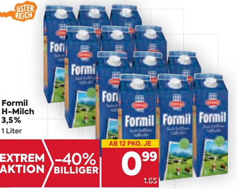 Billa Formil H-Milch 3,5 % 1 Liter Angebot
