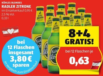 Hofer KÜHLES BLONDES RADLER ZITRONE 0,33 L Angebot