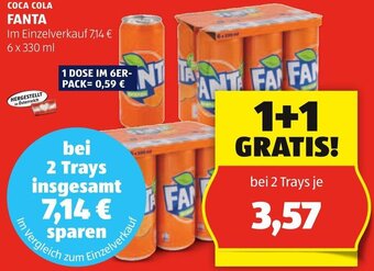 Hofer COCA COLA FANTA 6 x 330 ml Angebot