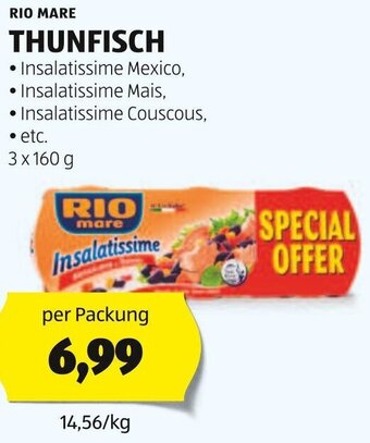 Hofer RIO MARE THUNFISCH 3 x 160 g Angebot
