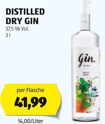 Hofer DISTILLED DRY GIN 3 L Angebot
