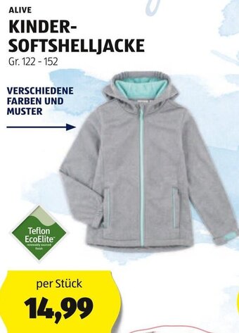Hofer ALIVE KINDER- SOFTSHELLJACKE Gr. 122-152 Angebot