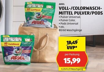 Hofer ARIEL VOLL-/COLORWASCH- MITTEL PULVER/PODS Angebot