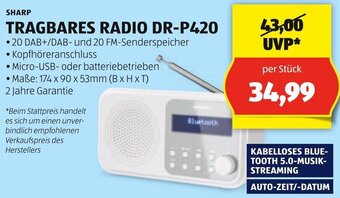 Hofer SHARP TRAGBARES RADIO DR-P420 Angebot