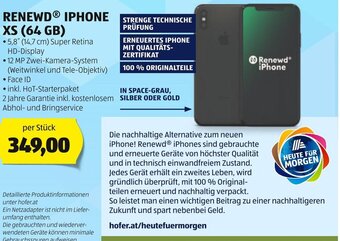 Hofer RENEWDⓇ IPHONE XS (64 GB) Angebot