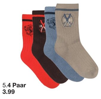 Zeeman Socken Größe 23-38. Baumwolle/Polyester/Elastan. Verschiedene Farben. 4 Paar. Angebot