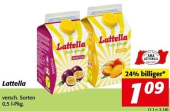 Nah&Frisch Lattella versch. Sorten 0,5 l-Pkg. Angebot