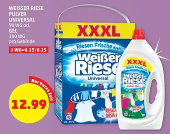 PENNY Weisser Riese Pulver Universal Gel Angebot