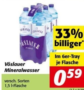 Nah&Frisch Vöslauer Mineralwasser versch. Sorten 1,5 1-Flasche Angebot