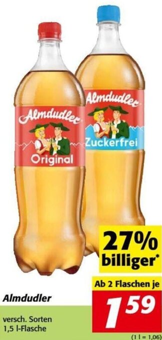 Nah&Frisch Almdudler versch. Sorten 1,5 l-Flasche Angebot