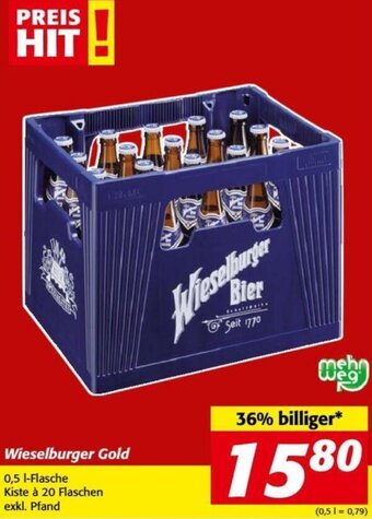 Nah&Frisch Wieselburger Gold 0,5 1-Flasche Kiste à 20 Flaschen Angebot