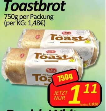 Toastbrot 750g per Packung