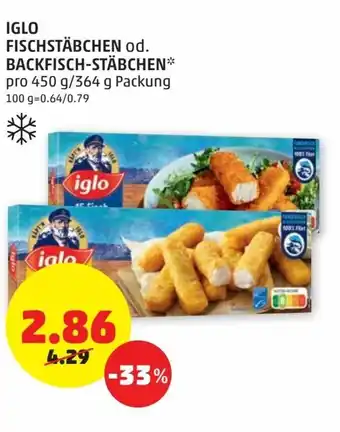 PENNY Iglo Fischstabchen Backfish-Stabchen Angebot