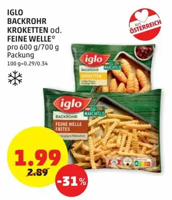PENNY Iglo Backrohr Kroketten Feine Welle Angebot