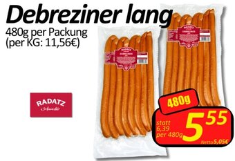 Wurstico Debreziner lang 480g per Packung Angebot