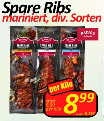 Wurstico Spare Ribs mariniert, div. Sorten per Kilo Angebot