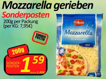 Wurstico Mozzarella gerieben Sonderposten 200g per Packung Angebot
