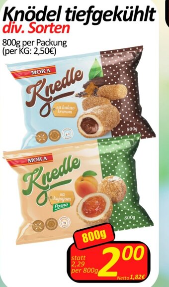 Wurstico Knödel tiefgekühlt div. Sorten 800g per Packung Angebot