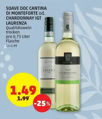 PENNY Soave Doc Cantina Di Monteforte Chardonnay IGT Laurenza Angebot