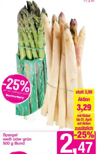Sutterlüty Spargel Weiß Oder Grün 500g Bund Angebot