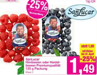 Sutterlüty SanLucar Himbeeren Oder Heidelbeeren 125g Angebot
