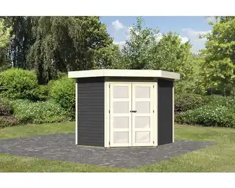 Hornbach Gartenhaus karibu grünwald 3 213x217 cm terragrau Angebot