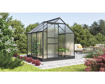 Hornbach Gewächshaus vitavia comet 3800 hohlkammerplatten 4 mm 195 x 195 cm schwarz Angebot