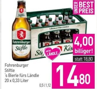Sutterlüty Fohrenburger Stiftle 's Bierle fürs Ländle 20 x 0,33 Liter Angebot