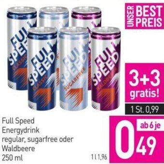 Sutterlüty Full Speed Energydrink regular, sugarfree oder Waldbeere 250 ml Angebot