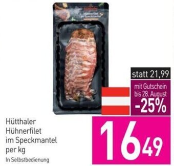 Sutterlüty Hütthaler Hühnerfilet im Speckmantel per kg In Selbstbedienung Angebot