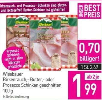 Sutterlüty Wiesbauer Birkenrauch- Butter,- oder Prosecco Schinken geschnitten 100 g Angebot