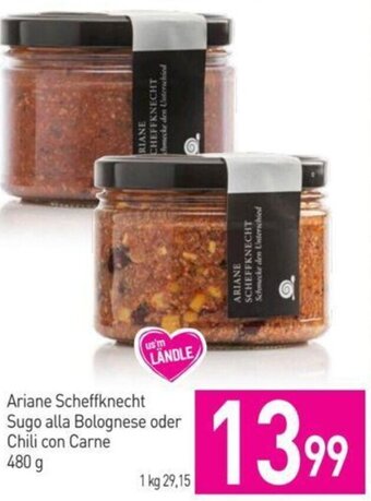 Sutterlüty Ariane Scheffknecht Sugo alla Bolognese oder Chili con Carne 480 g Angebot