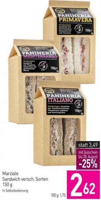 Sutterlüty Marziale Sandwich versch. Sorten 150 g Angebot