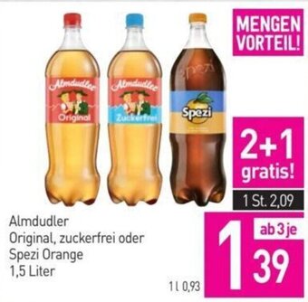 Sutterlüty Almdudler Original, zuckerfrei oder Spezi Orange 1,5 Liter Angebot