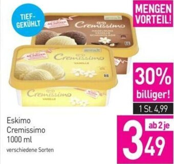 Sutterlüty Eskimo Cremissimo 1000 ml verschiedene Sorten Angebot