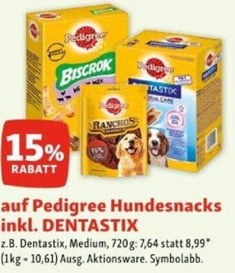 Fressnapf auf Pedigree Hundesnacks inkl. DENTASTIX Angebot