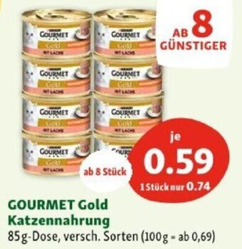 Fressnapf GOURMET Gold Katzennahrung 85g-Dose, versch. Sorten (100 g = ab 0,69) Angebot
